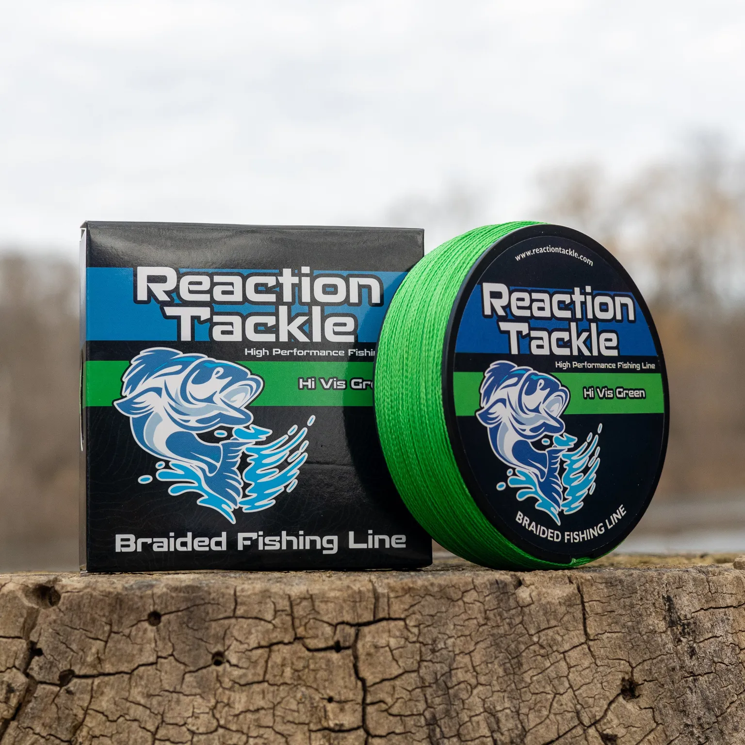 Reaction Tackle Braided Fishing Line - Hi-Vis Green