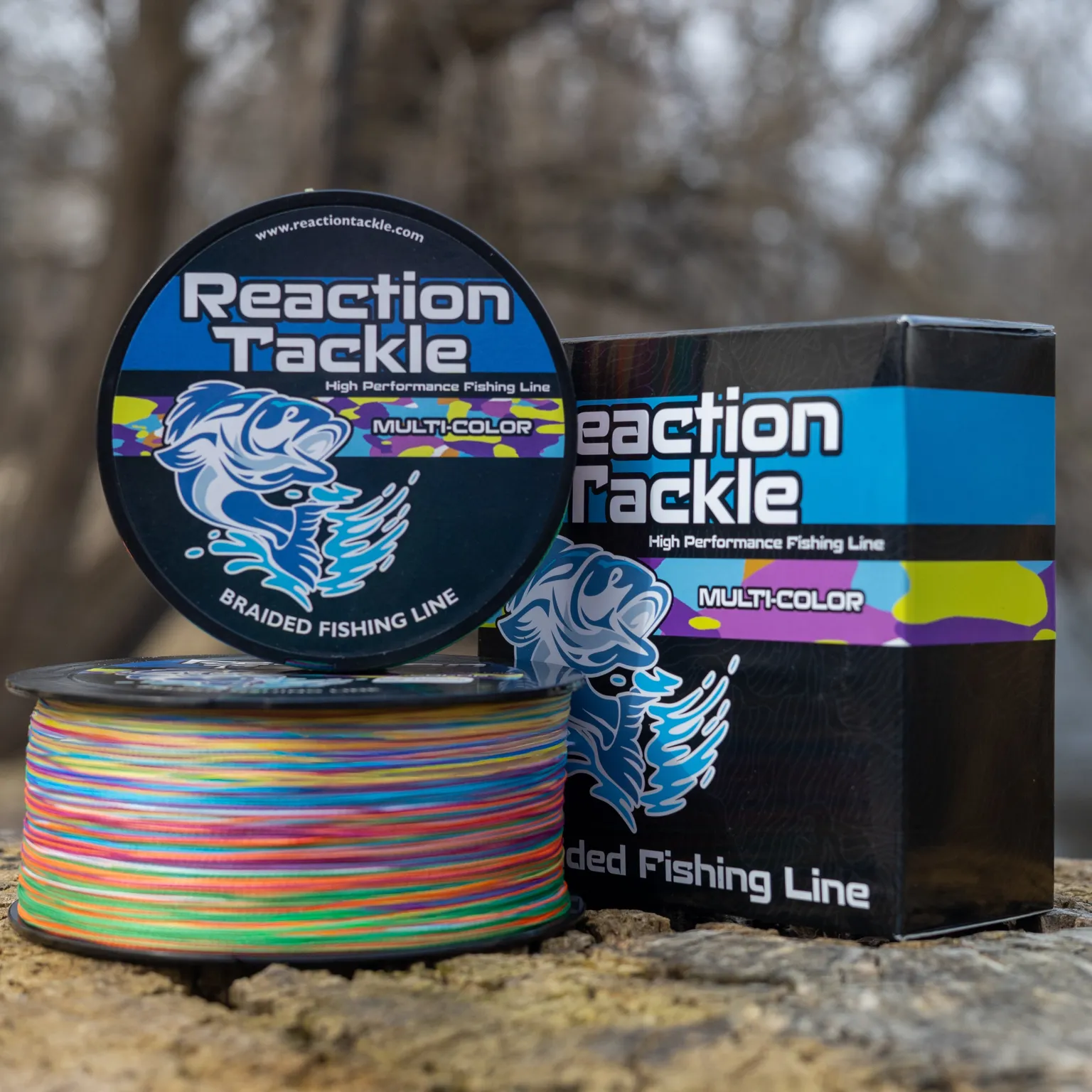 Reaction Tackle Braided Fishing Line - Multi-Color